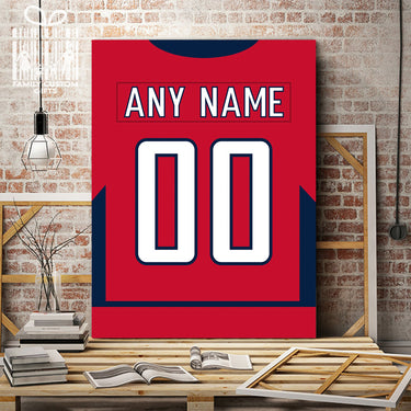 Washington Jersey Custom Canvas Print Wall Art for Boy Girl Men Women Hockey Personalized Canvas Art